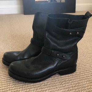 Rag and bone leather combat booties